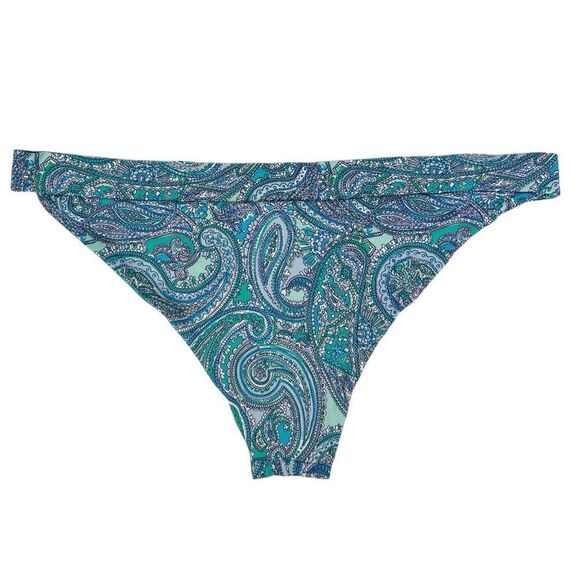 H&M Turquoise Blue Paisley Bikini Bottoms Size 8 - Picture 2 of 3